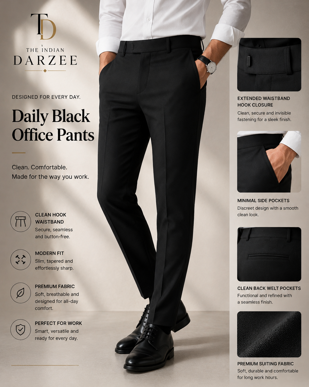 The Executive Black Trouser