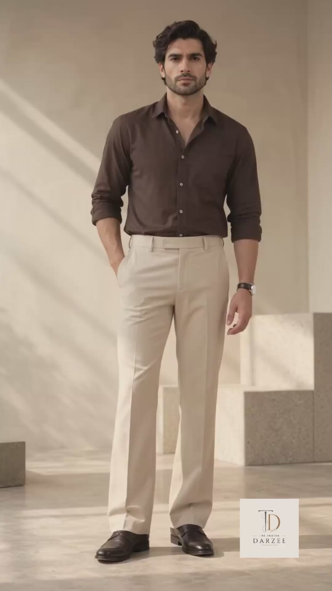 Beige Bootcut Trousers – Premium Japanese Fabric